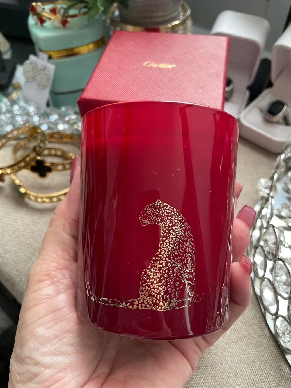 ✨♥️Cartier Panther Candle w/Gift Box Gold Logo♥️✨NEW